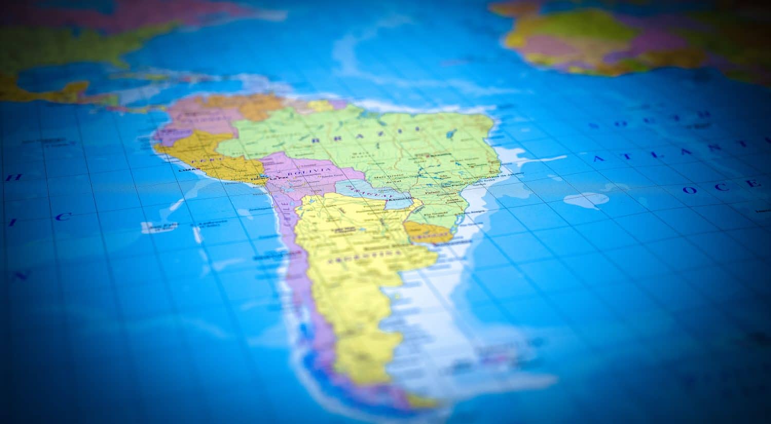 South America on the map