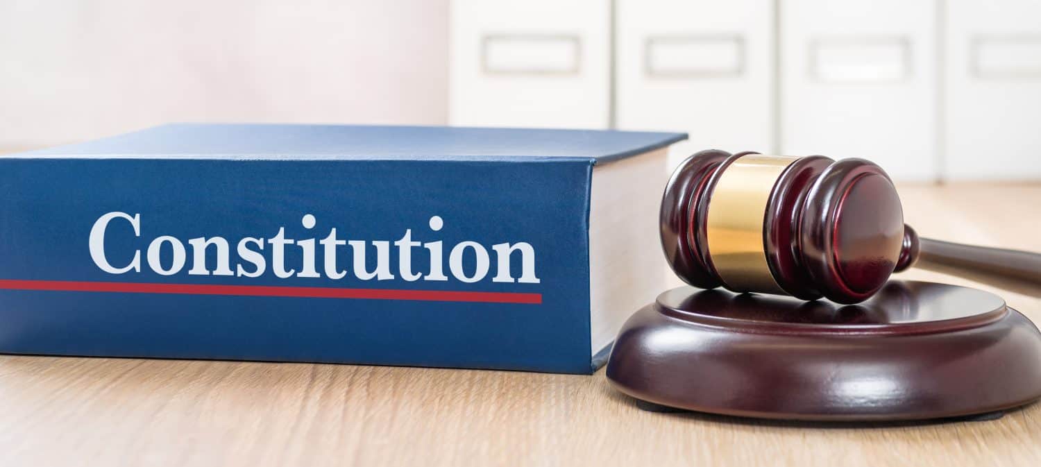 A law book with a gavel - Constitution