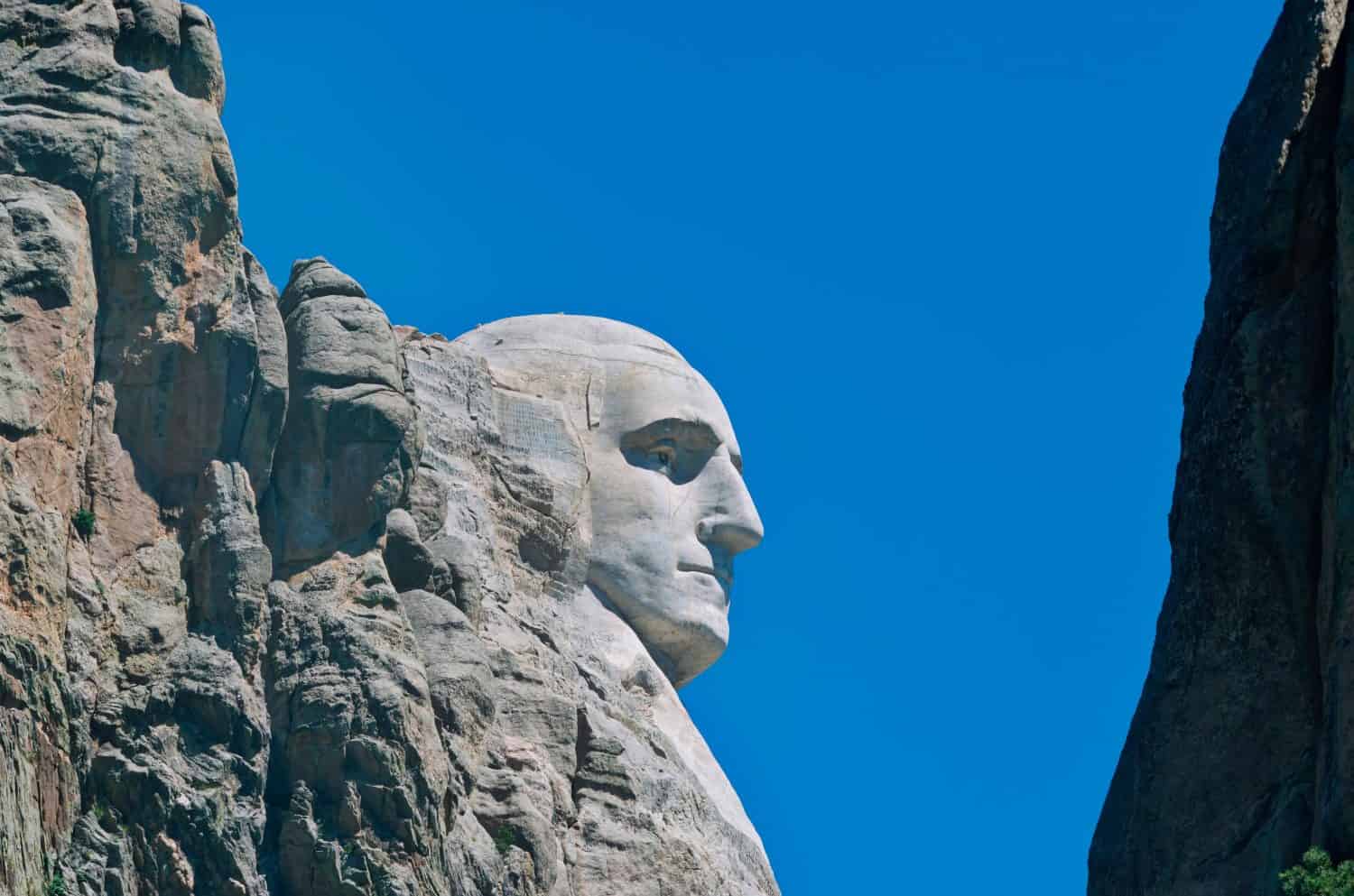 Profile of President George Washington at Mount Rushmore National Memorial, South Dakota by Frennet Studio