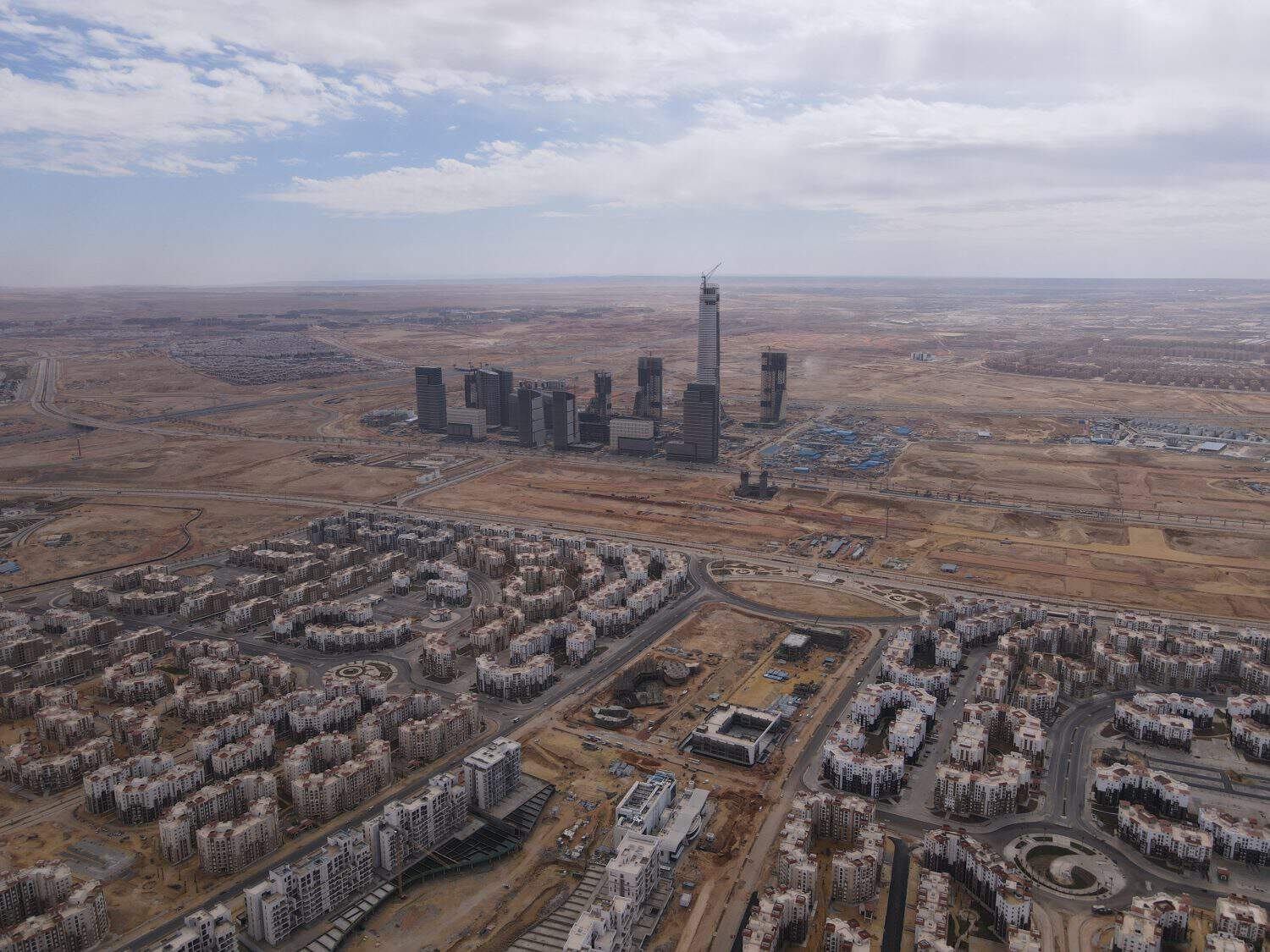 Amazing Drone Shot to the iconic tower in Egypt new Capital, under construction