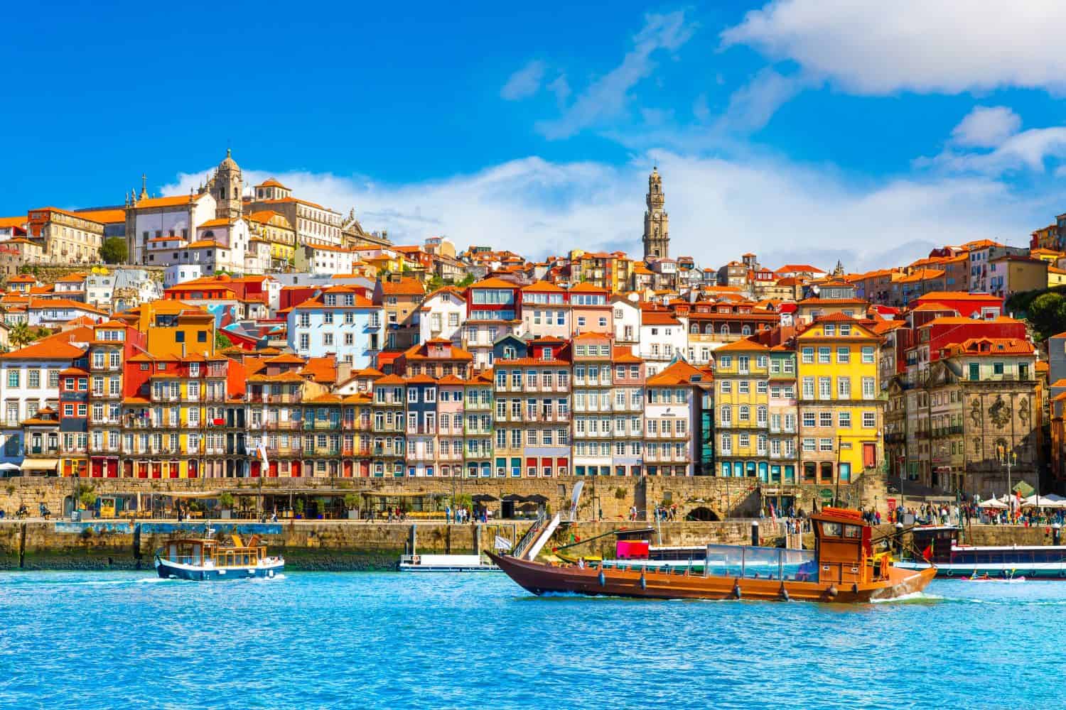 Beautiful view of the city of Porto on a beautiful summer day. Porto, Portugal