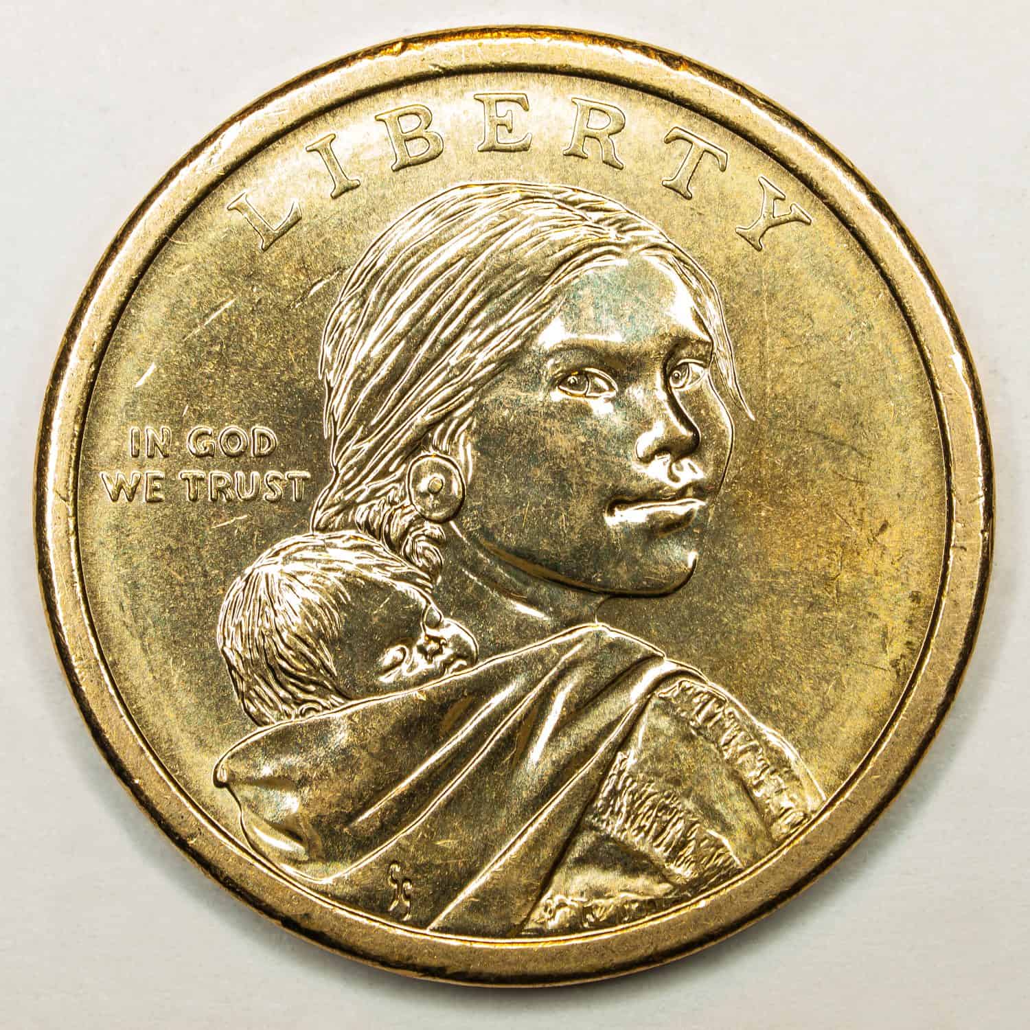 US Gold Dollar Coin Featuring Native American Sacagawea