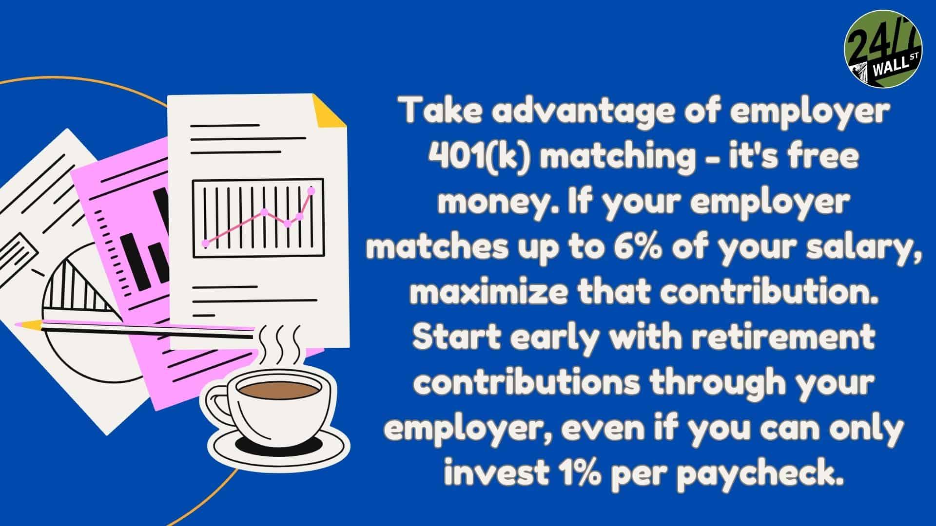 Take advantage of employer 401(k) matching infographic