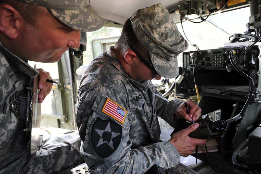 Cpt. Arthur uses military radio by U.S. Army Europe