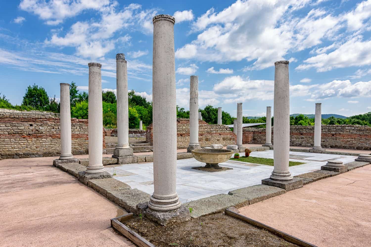 Remains of Gamzigrad (Felix Romuliana), UNESCO World Heritage Site near the city of Zajecar in east Serbia, ancient Roman complex of palaces built in 3rd and 4th century AD by Roman Emperor Galerius