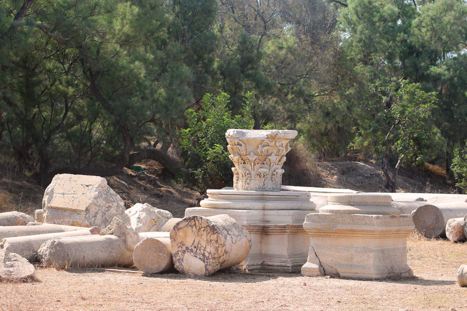 Roman ruins in the National park, Ashkelon, Israel. The national park is situated in the heart of ancient Ashkelon city