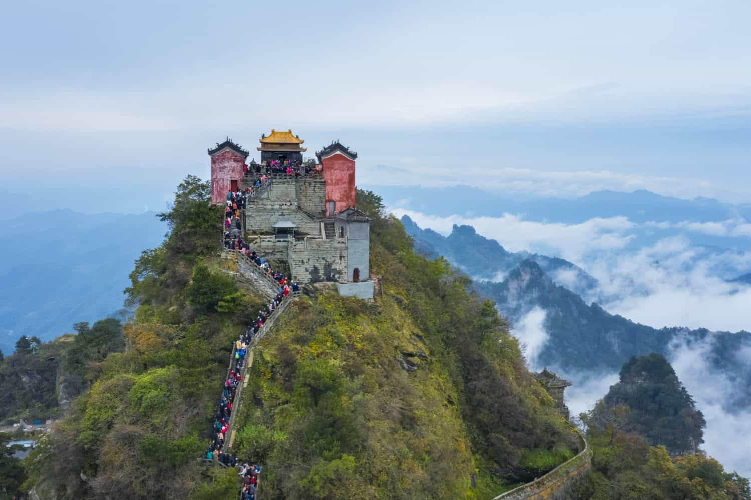 beautiful Wudang Mountain landscape, a famous sacred mountains of Taoism in China.