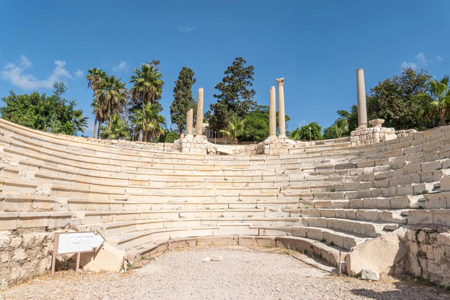 The Roman Amphitheatre is one of the most popular monuments in Alexandria, Egypt.