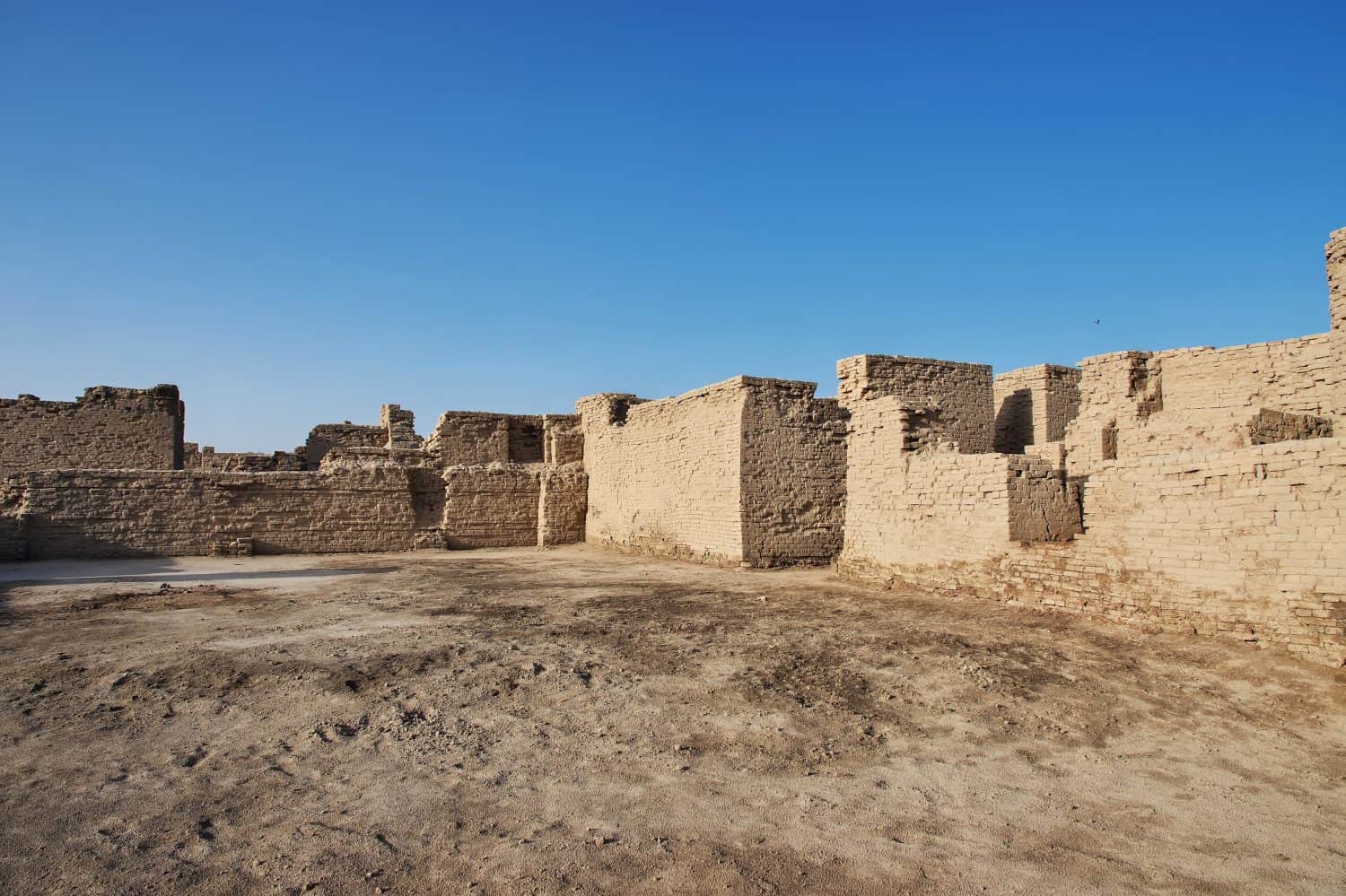 Mohenjo daro ruins close Indus river in Larkana district, Sindh, Pakistan