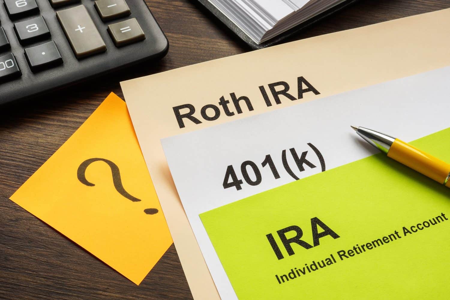 Retirement plans IRA, 401k and Roth IRA for choosing.