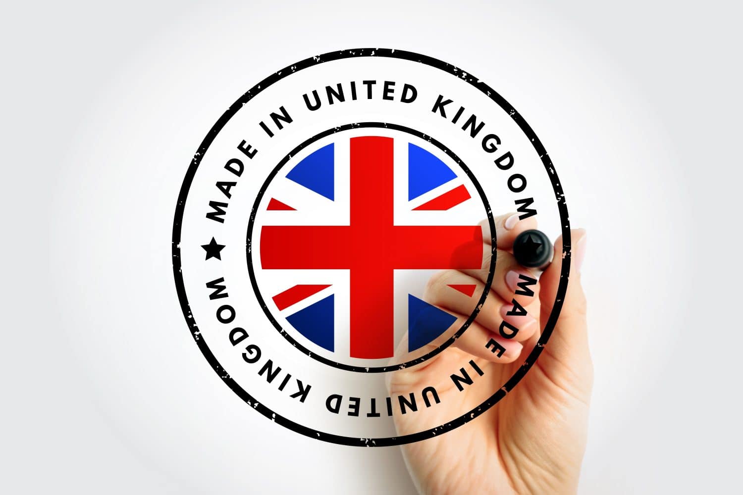 Made in United Kingdom text emblem badge, concept background