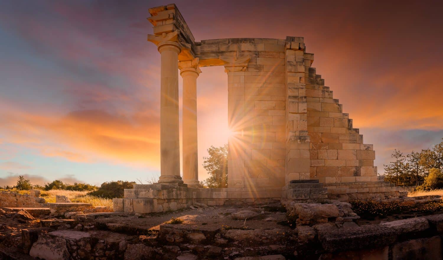 Ruins of Sanctuary of Apollo Hylates, ancient monument in Cyprus