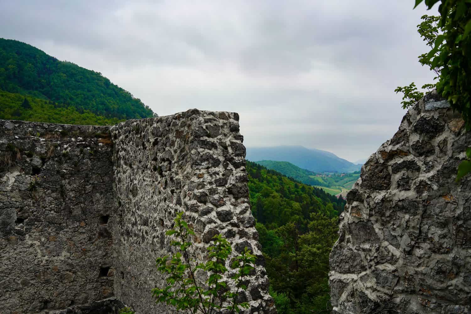 A ruins of roman gothic castle in Slovenia.