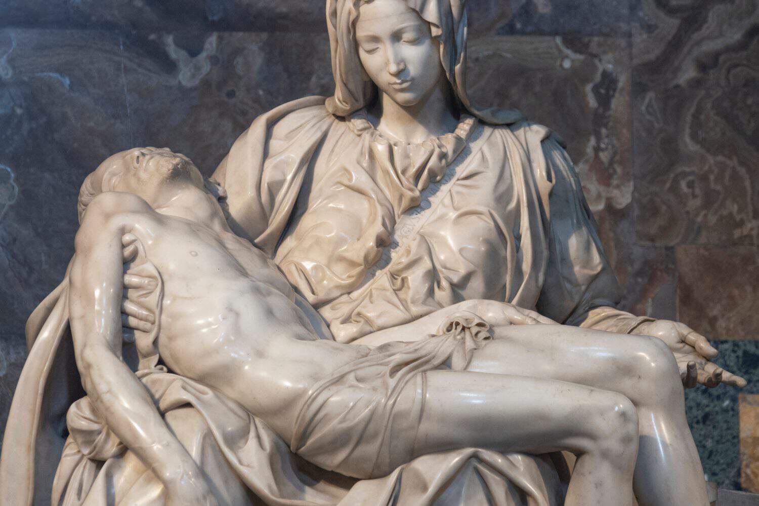 Madonna della Pieta sculpture. Miguel Angel Buonarrotti. Vatican. Italy