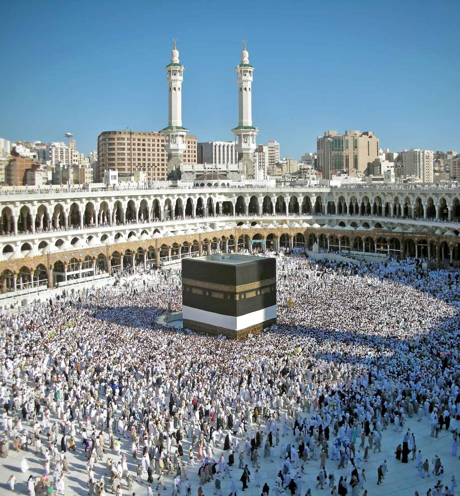 Muslim Pilgrims at The Kaaba in The Great Mosque of Mecca, Saudi Arabia, during Hajj