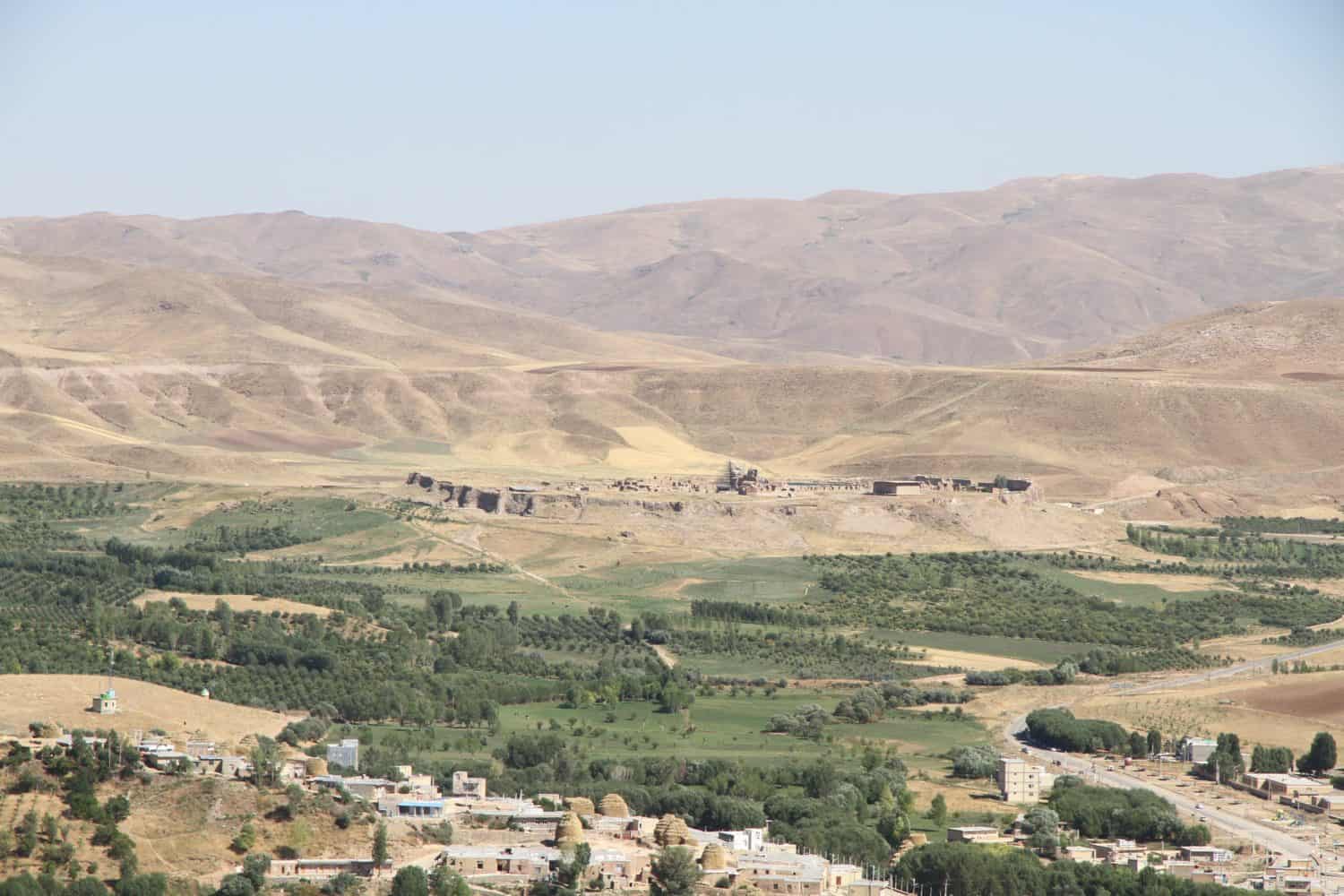 Takht-e Soleymān, is an archaeological site in West Azerbaijan, Iran from Sasanian Empire. It lies midway between Urmia and Hamadan, very near the present-day town of Takab, and 400 km west of Tehran.