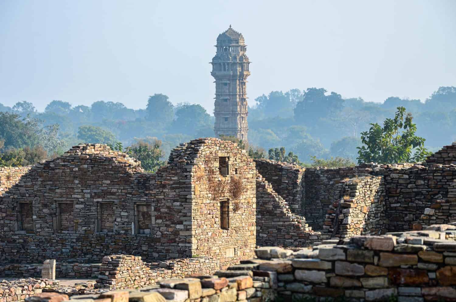 Chittorgarh fort built in 7th century by the Maurya rulers in Rajasthan, India