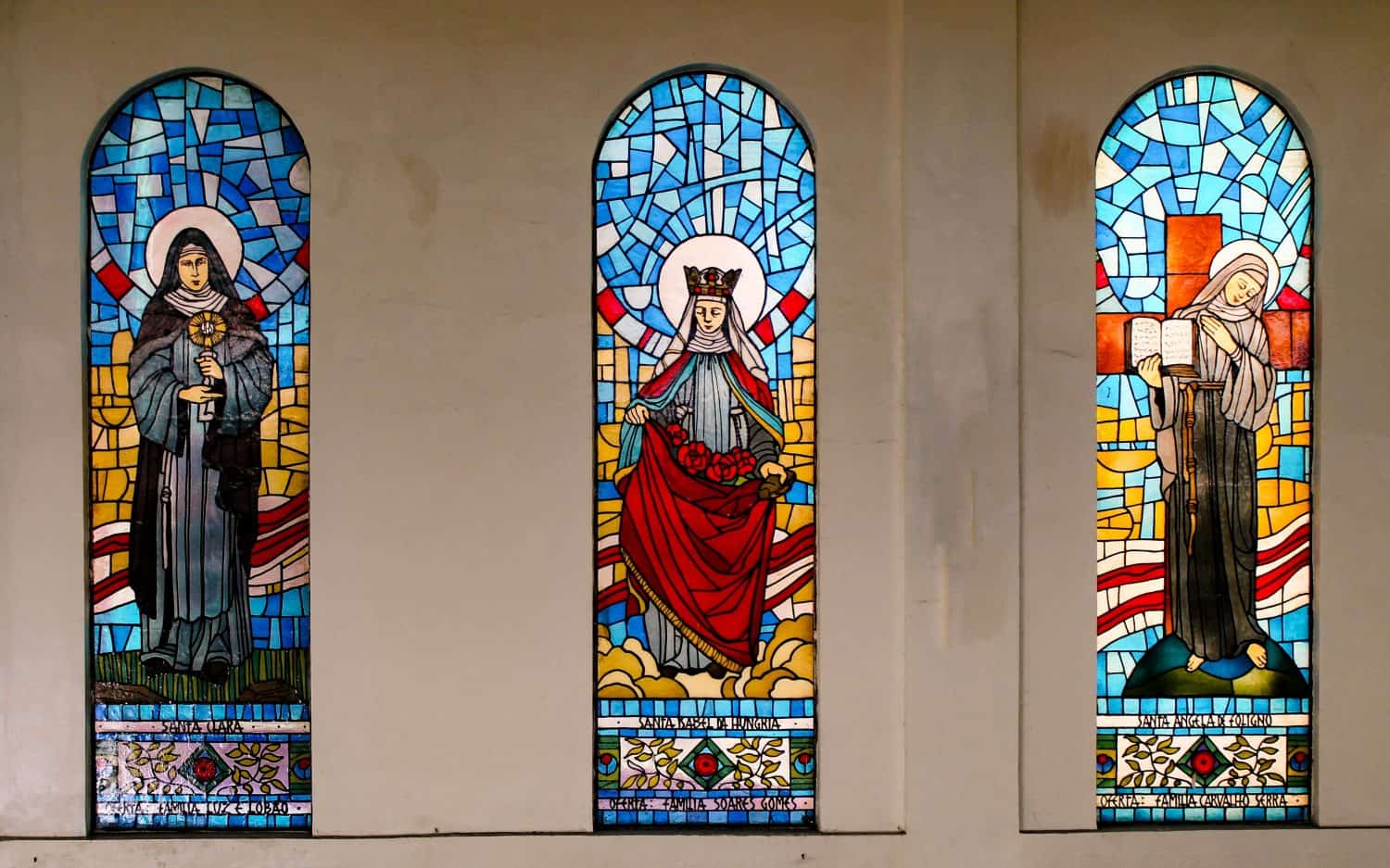 Stained glass windows of the São Francisco church, in the city of São Luís MA, Brazil.