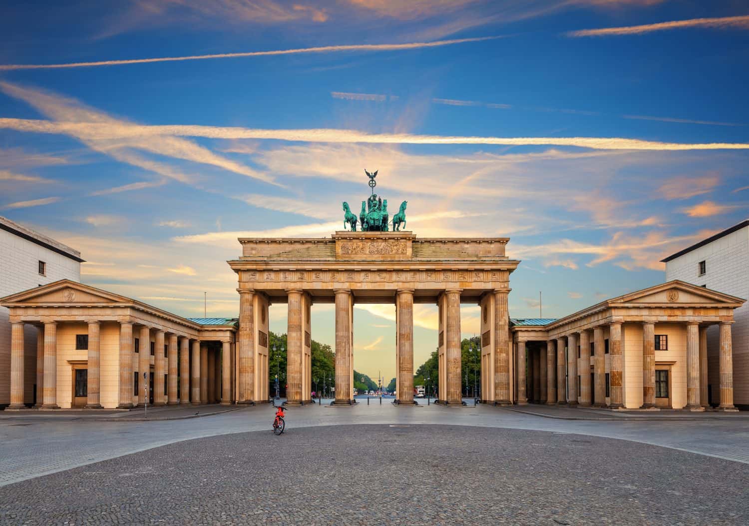 Brandenburg Gate or Brandenburger Tor at sunset, Berlin, Germany