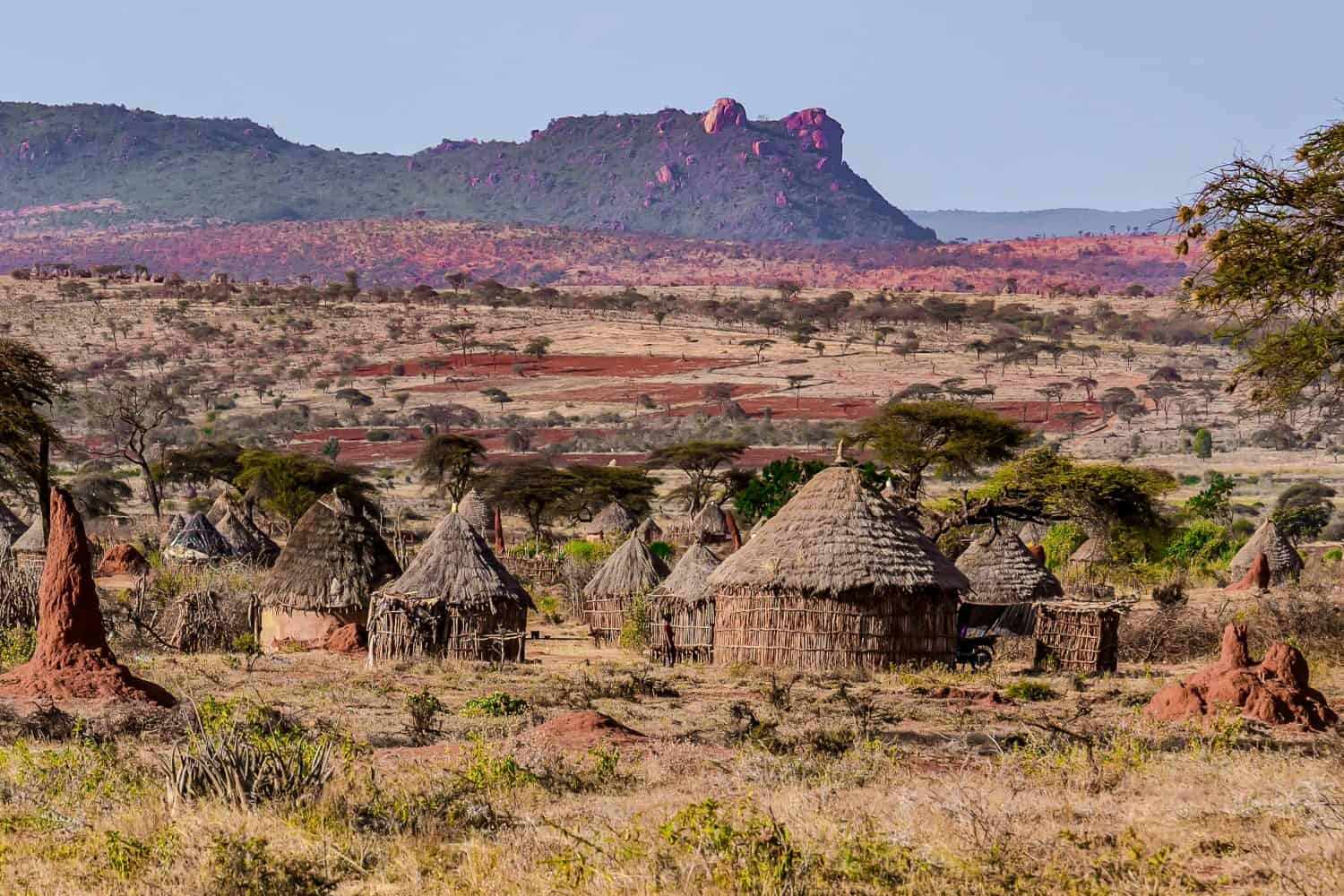 South Ethiopia, Traditional Borena village in the Yabello area.