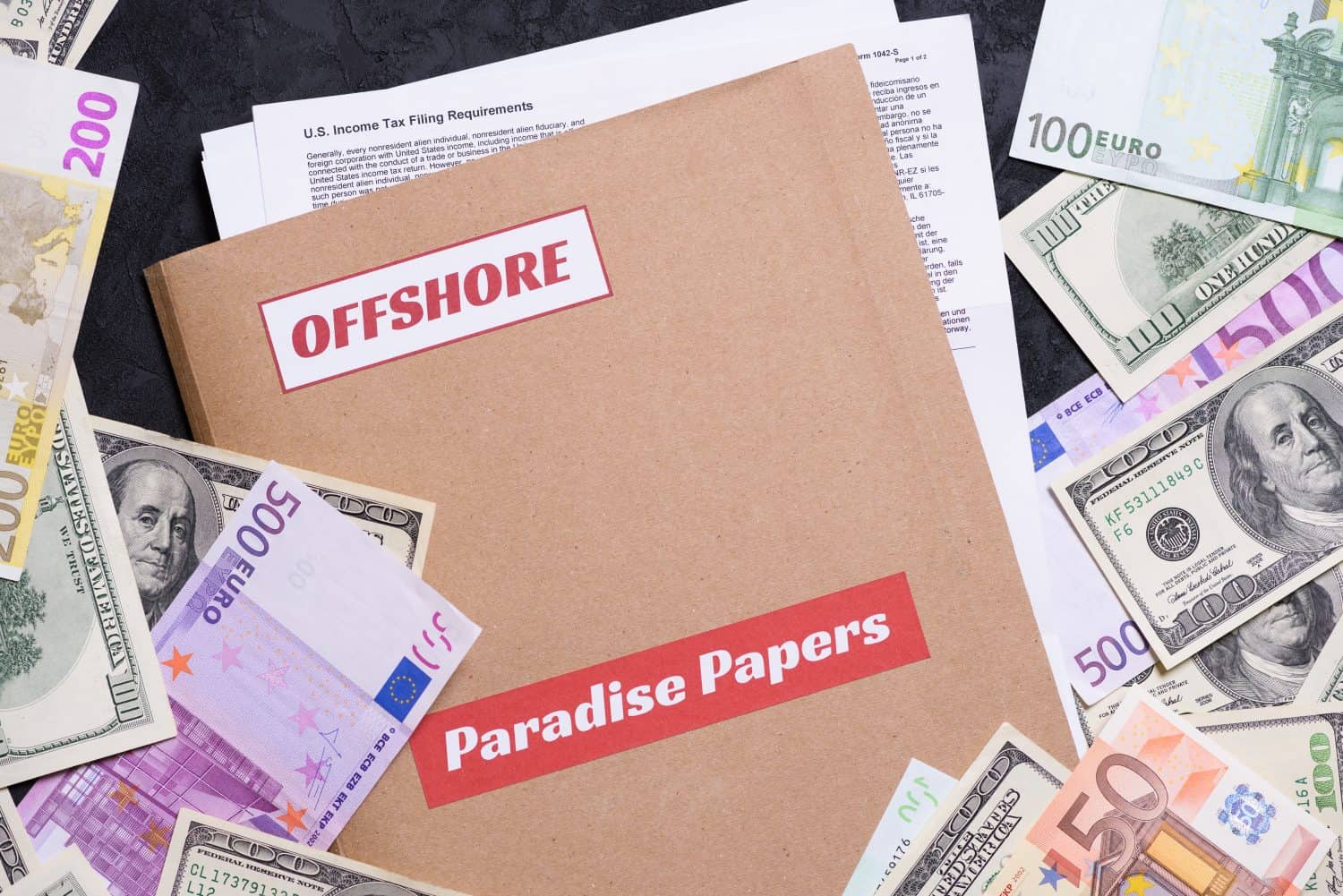 Paradise papers offshore tax heaven documents leak concept