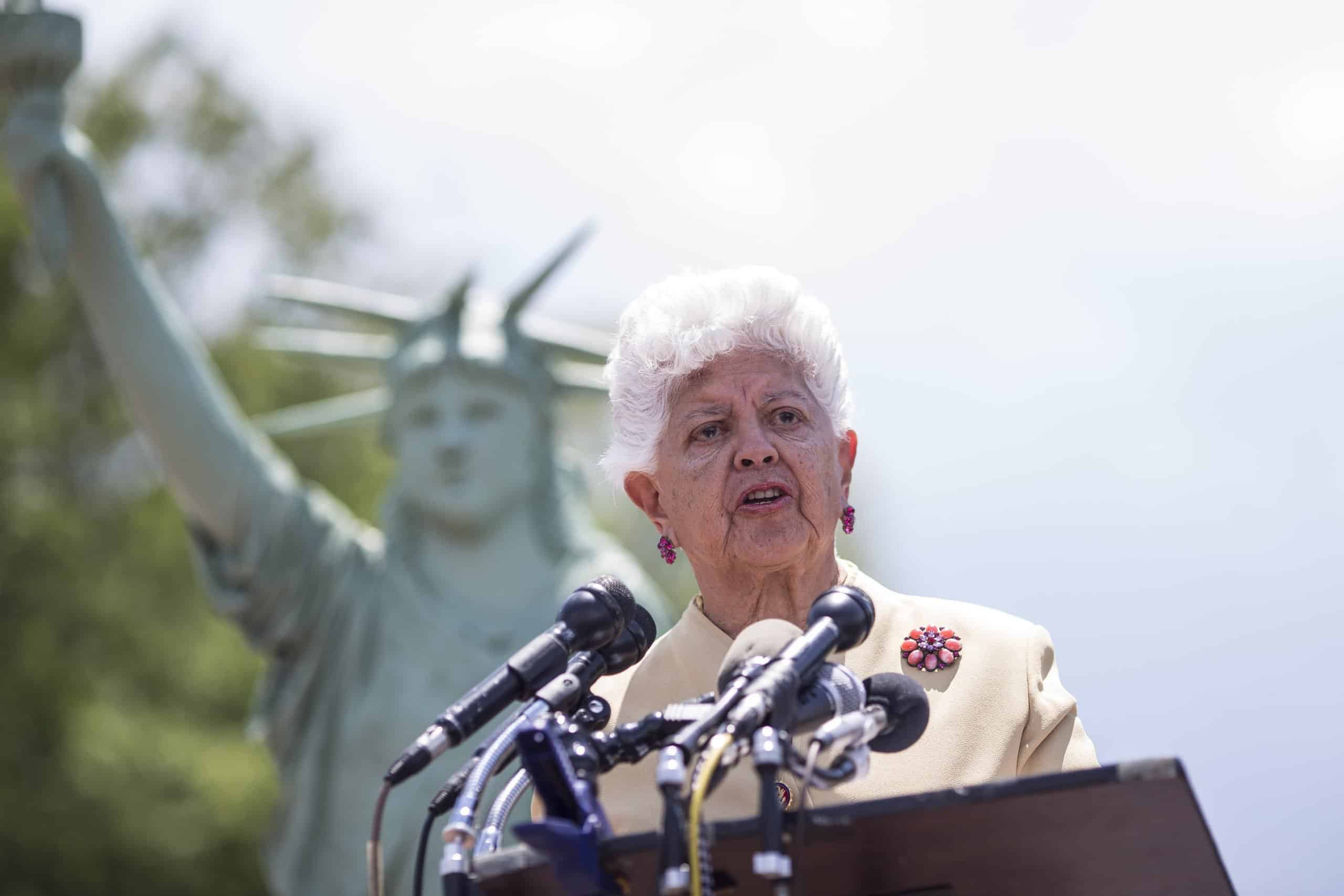 Democratic Lawmakers And Activist Groups Install Statue Of Liberty Replica In Solidarity With Immigrants And Refugees