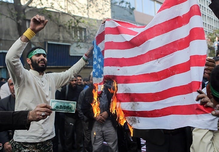 Iran burning American flag