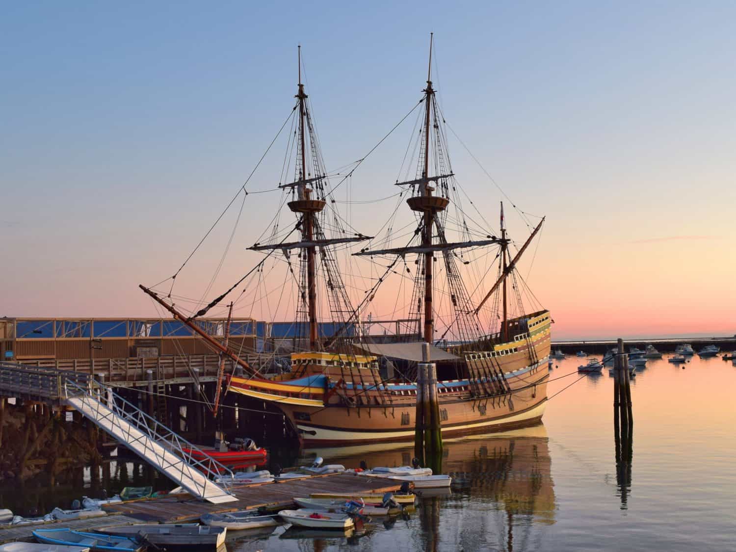 Mayflower Docked at Plymouth Harbor Massachusetts