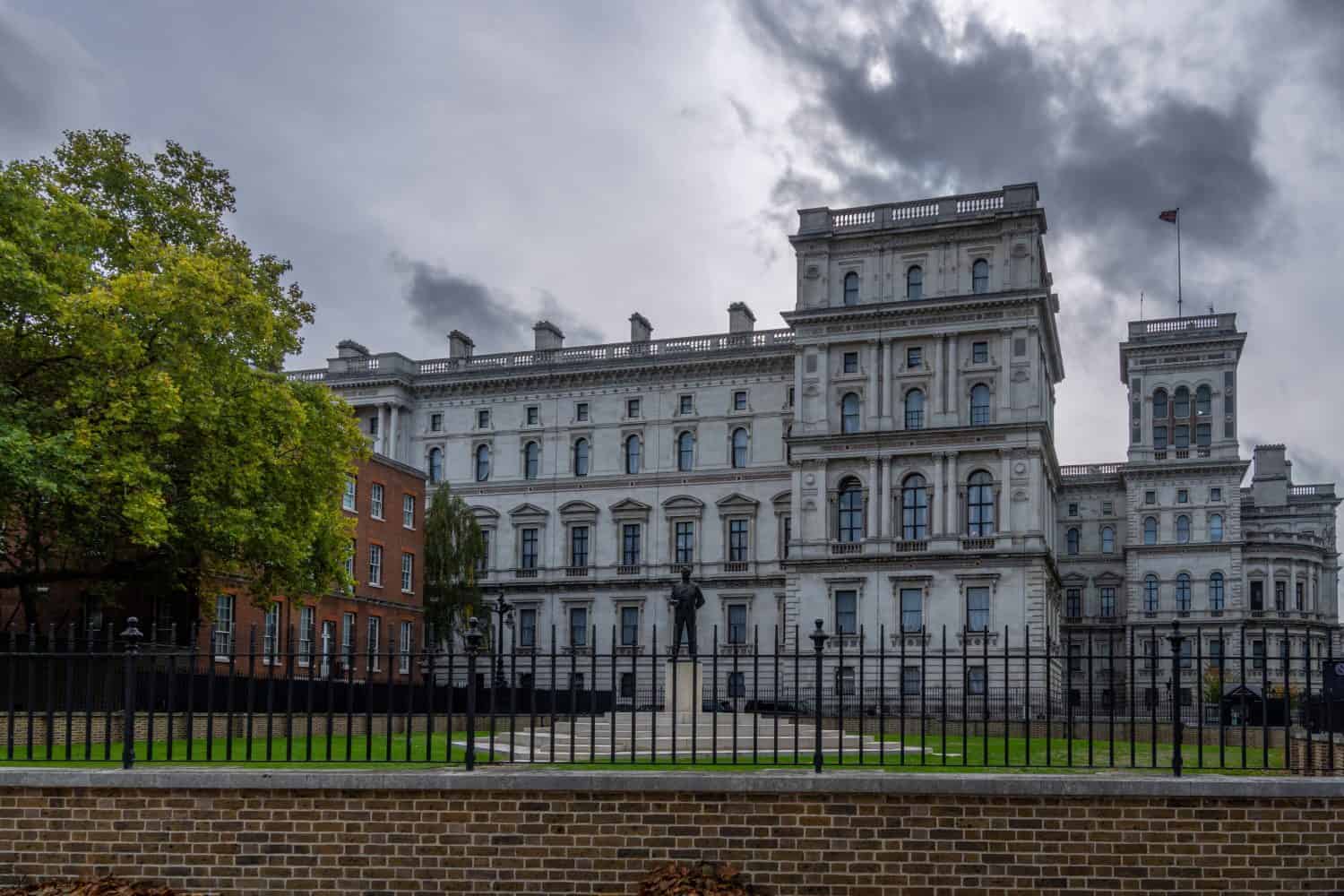 Back garden of number 10 Downing Street, where two of the projectiles launched by the IRA in 1991 fell. London, United Kingdom.