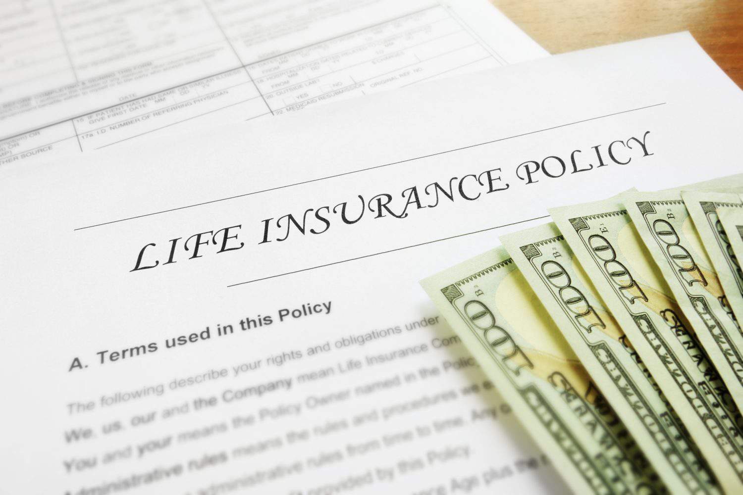 Life insurance policy and cash