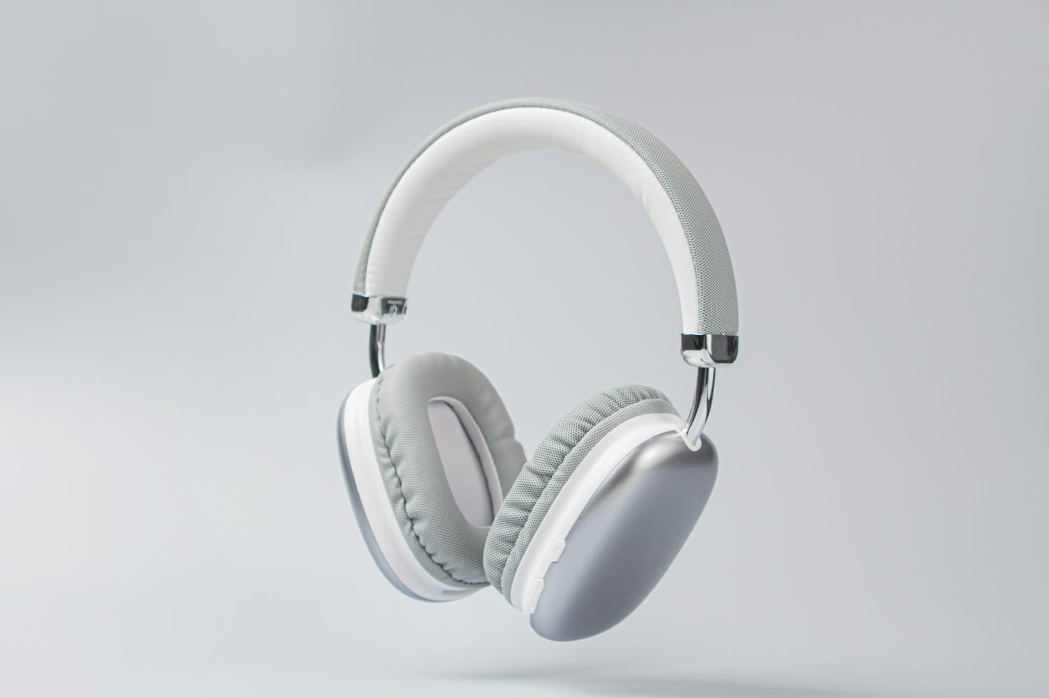 Wireless headphones on a gray background