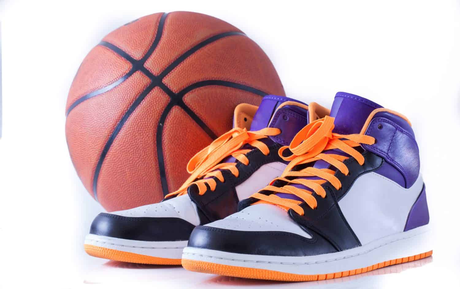 Basketball shoes with Basketball