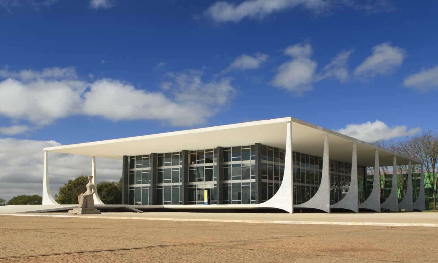 Supreme Federal Court building located in the city of Brasilia, Brazil, is the highest court of law for constitutional issues in the country.