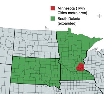 Minnesota / South Dakota proposed division