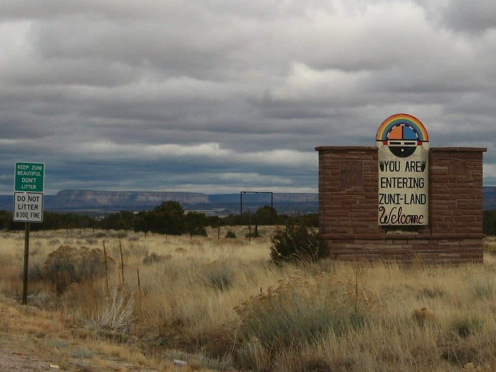 Entering Zuni Land at the Arizona-New Mexico Border, New Mexico State Route 53 by Ken Lund