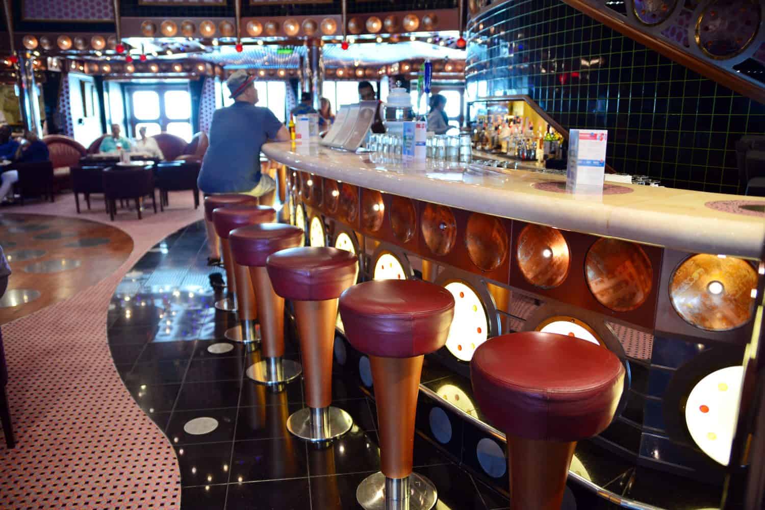 cruise ship main bar counter in a lobby