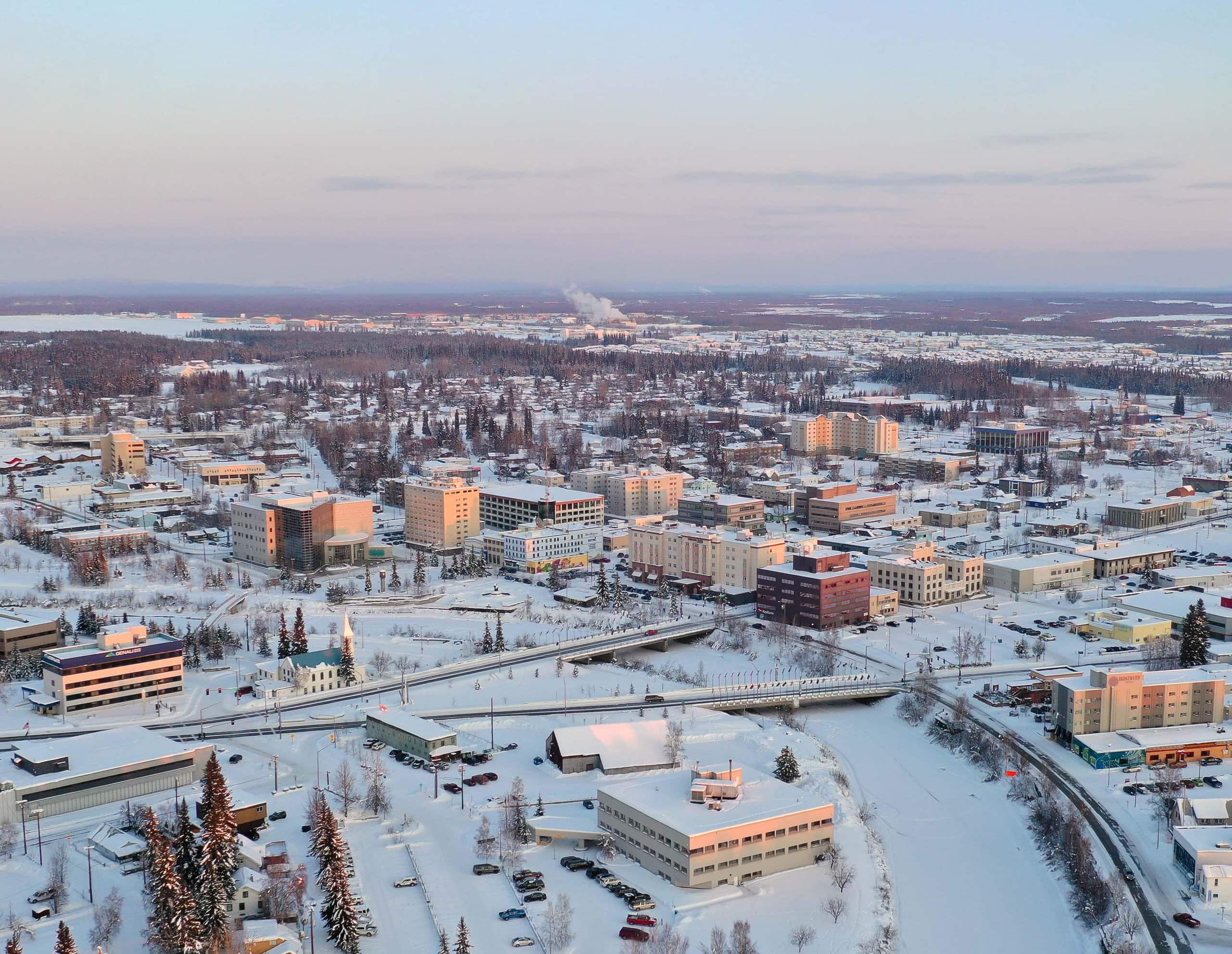 Aerial view of Fairbanks Alaska skyline (Quintin Soloviev) by Quintin Soloviev