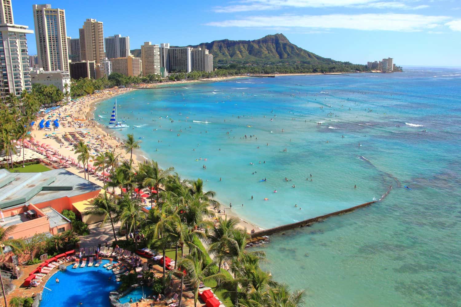 People flock to the waikiki in summer