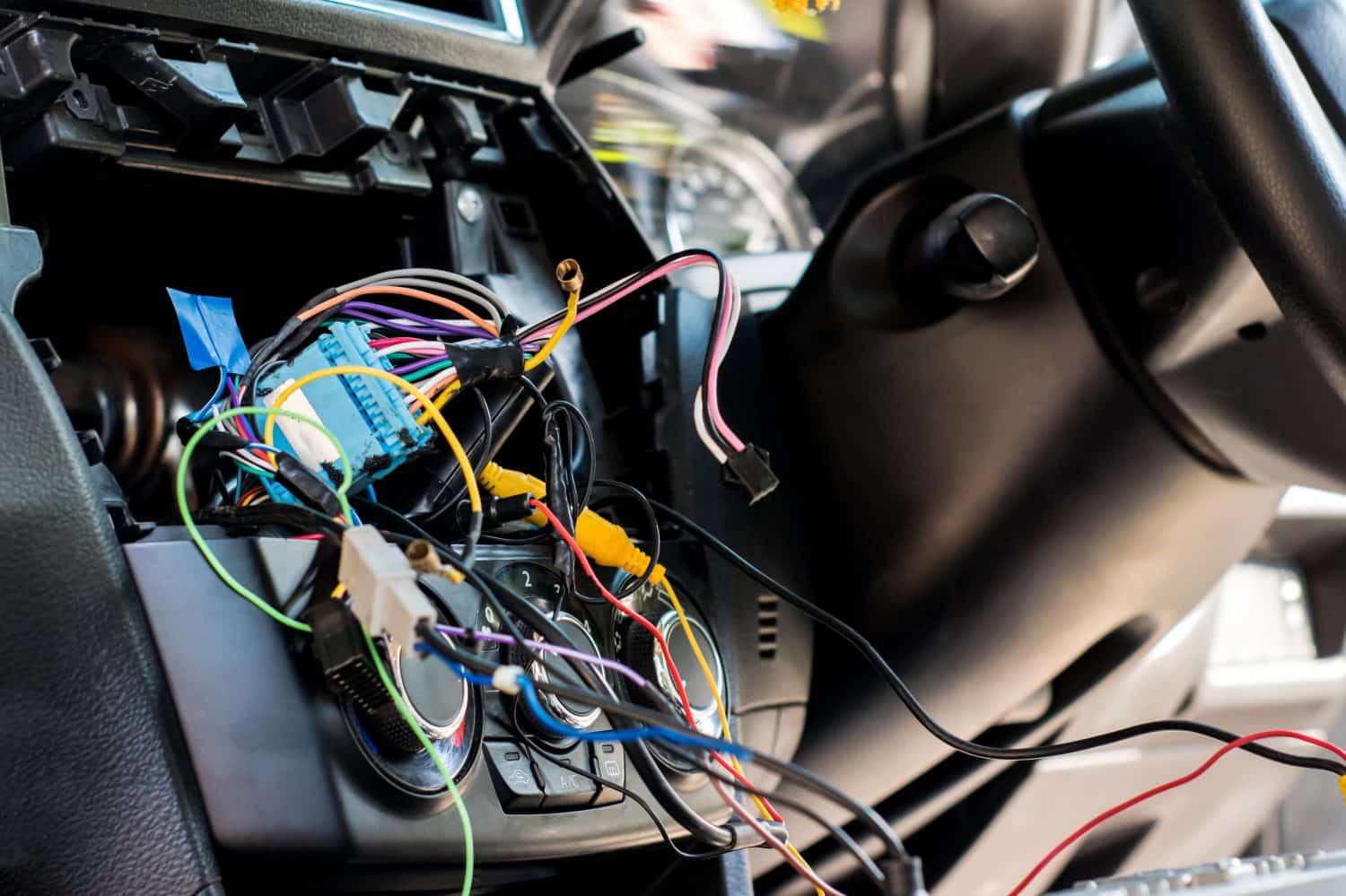 The electrical system of the car that has been damaged