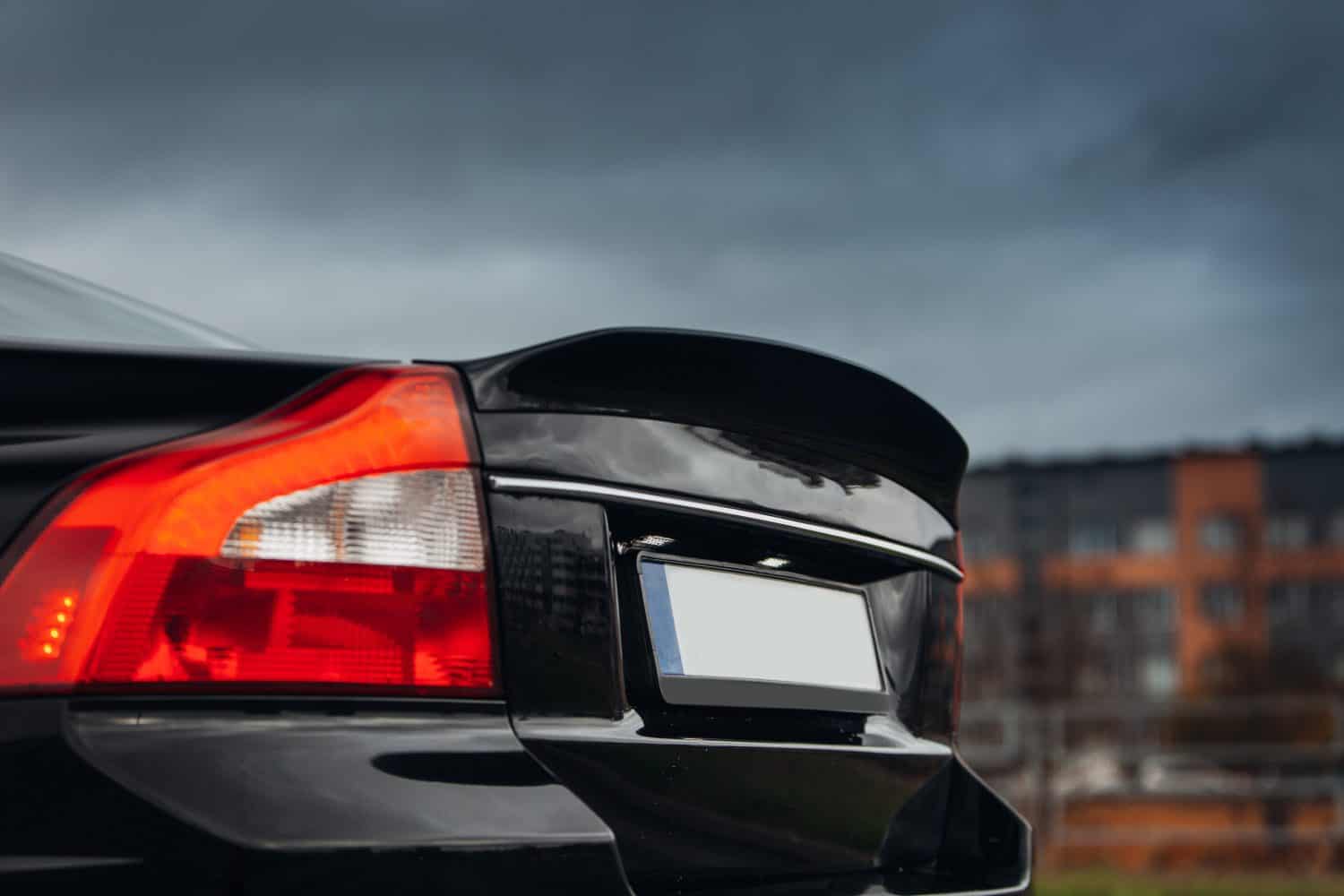 Spoiler on the trunk of modern car