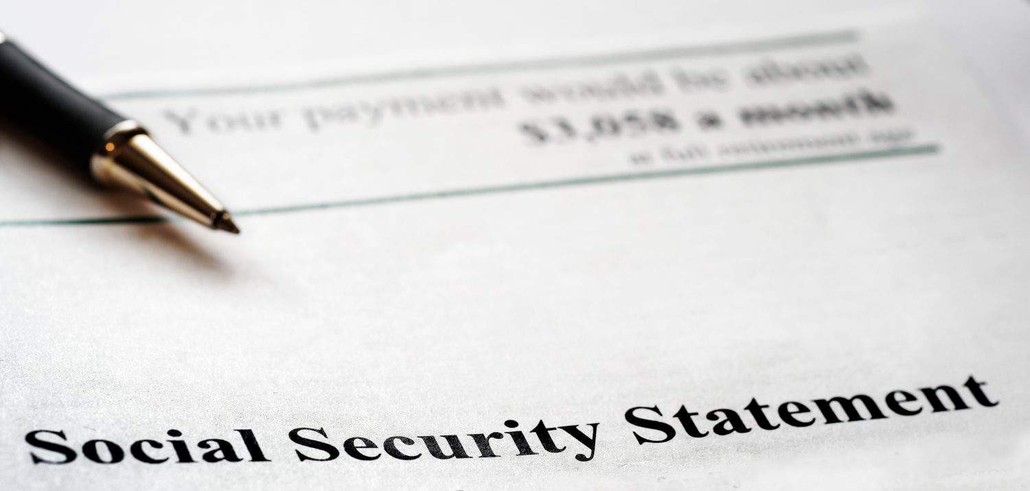 Printed Social Security Statement for retirement planning and payment