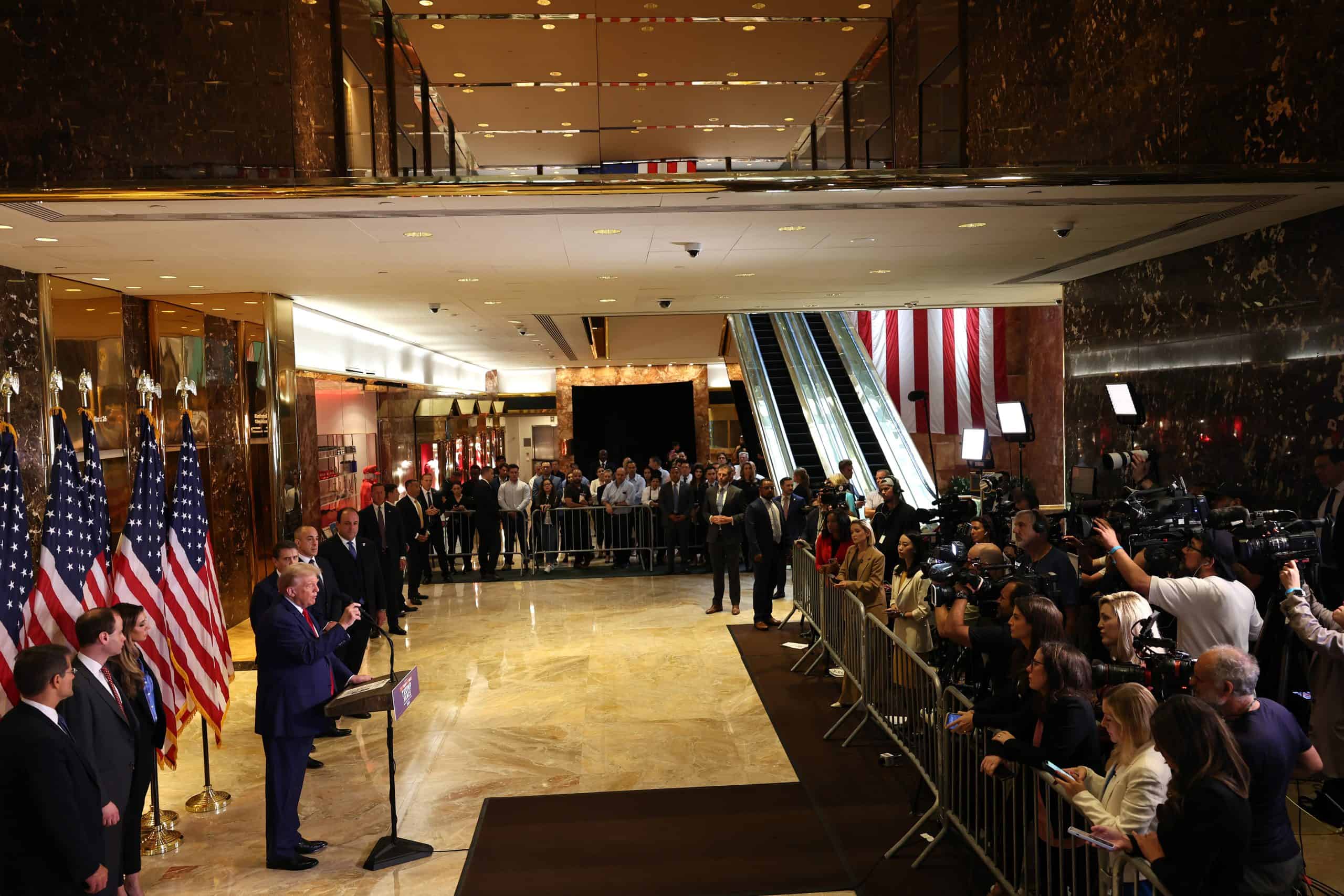 Former President Donald Trump Holds A Press Conference In New York