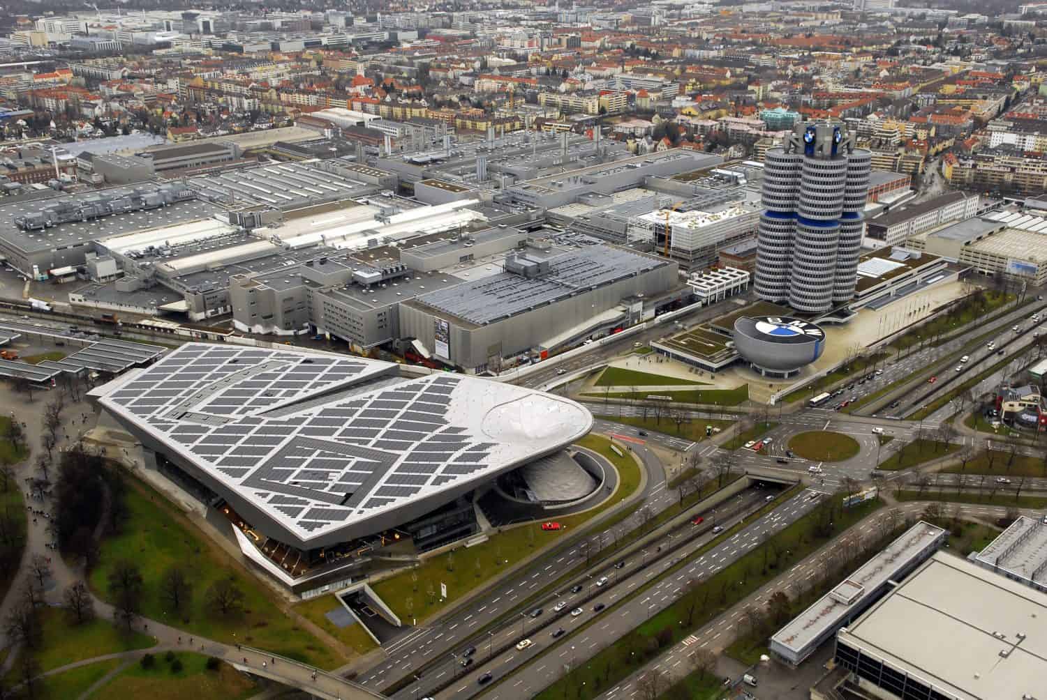 Aerail view of BMW Welt from Olympiaturm tower in a cloudy day - Winter 2009