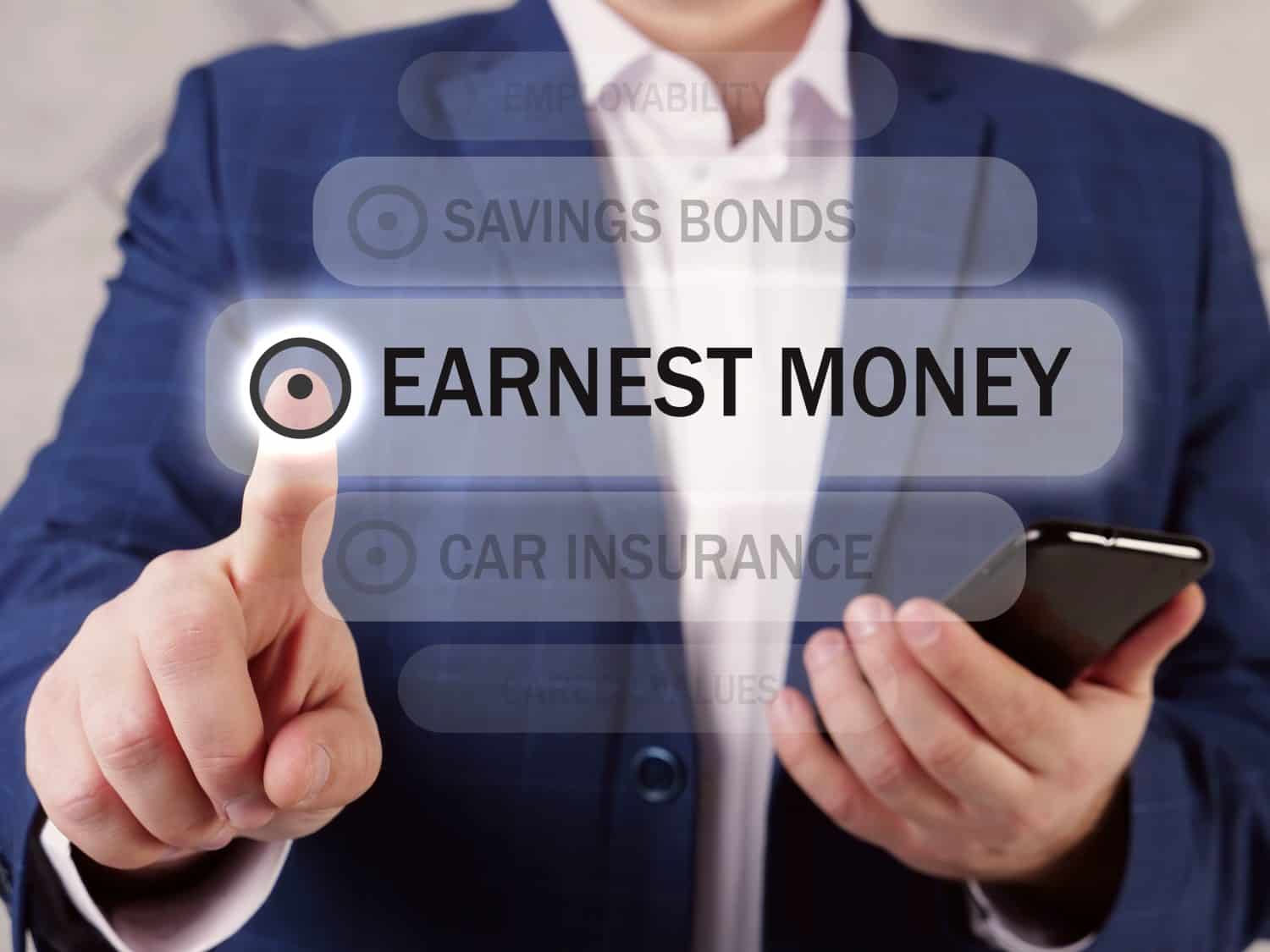 Select EARNEST MONEY menu item. Modern Banker use cell technologies. Earnest money refers to the deposit paid by a buyer to a seller, reflecting the good faith of a buyer in purchasing a home.