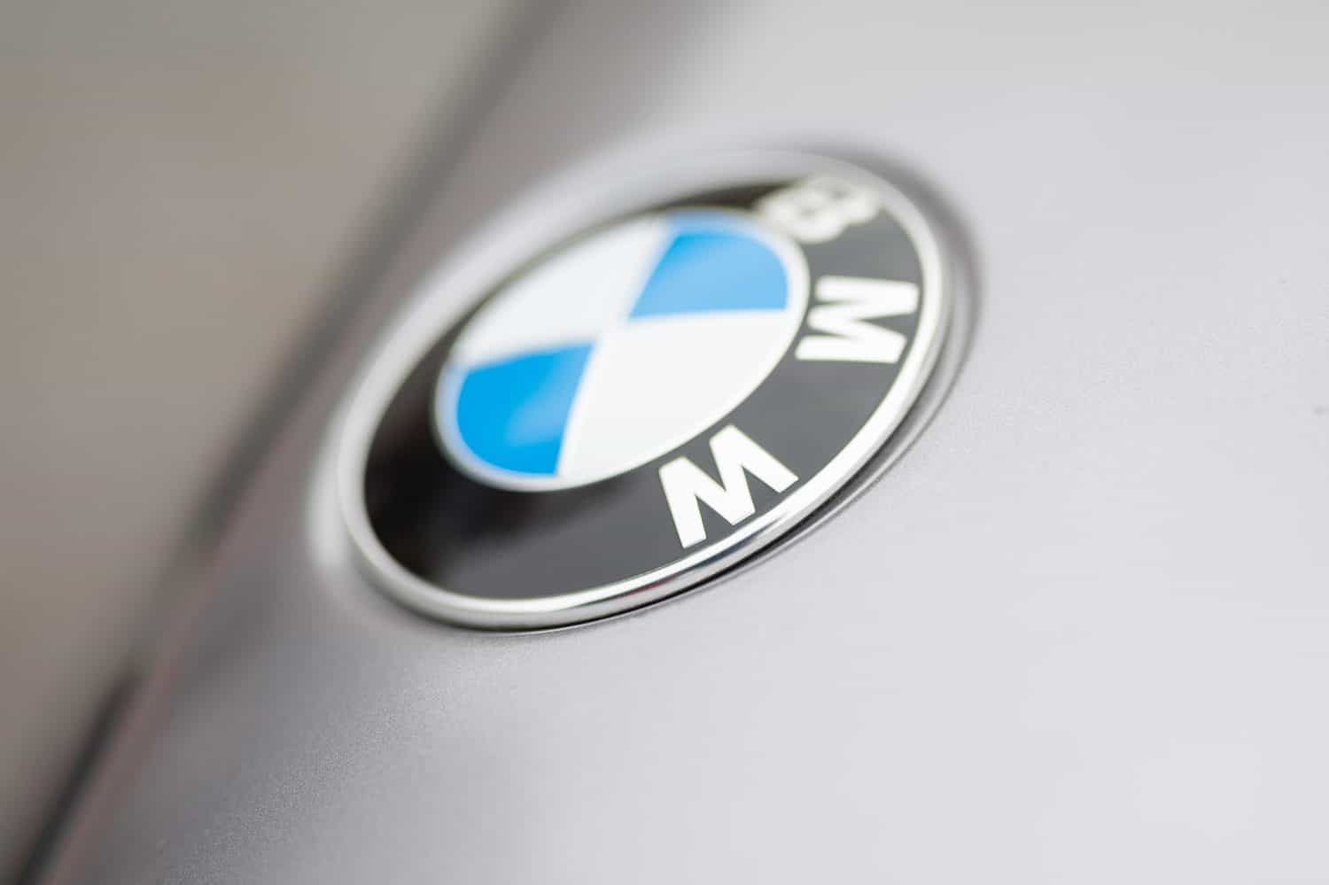 beautiful bmw logo on the hood of the car