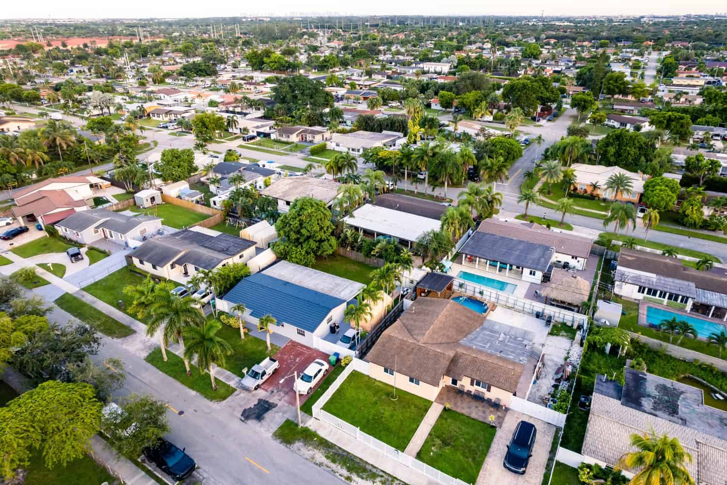 Aerial of Palm Springs North, an unincorporated community and census-designated place in Miami-Dade County, Florida, United States