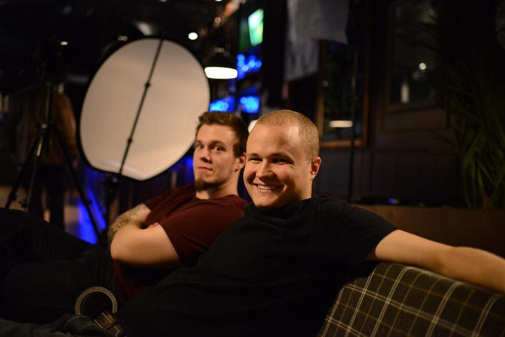 Lighting technicians at the break by Henry Su00f6derlund