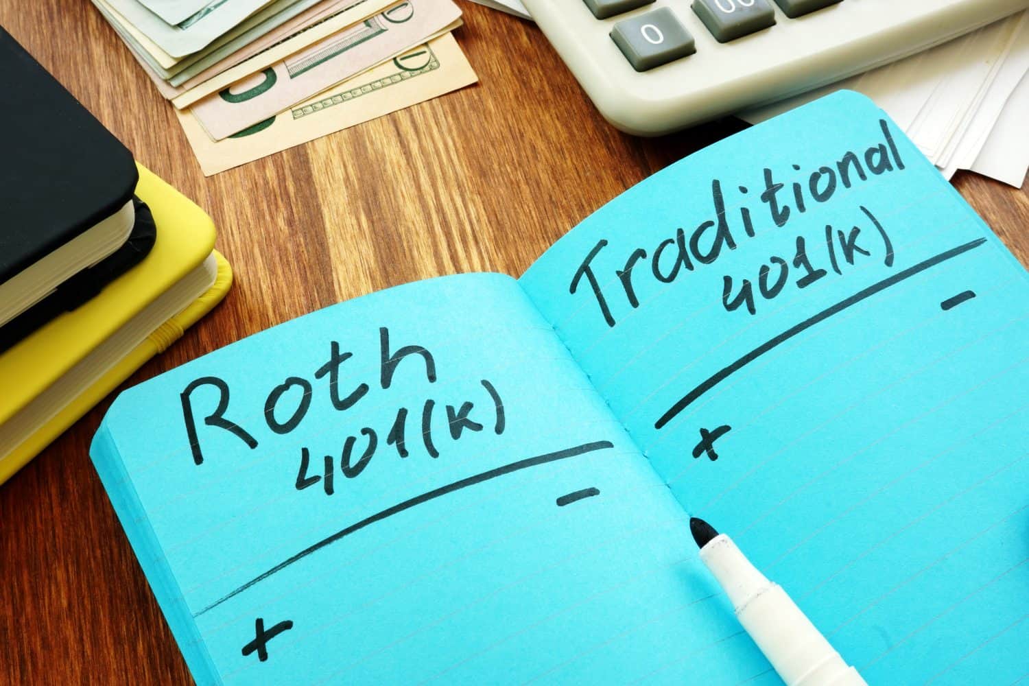 Roth 401k vs traditional. Comparison of retirement plans.