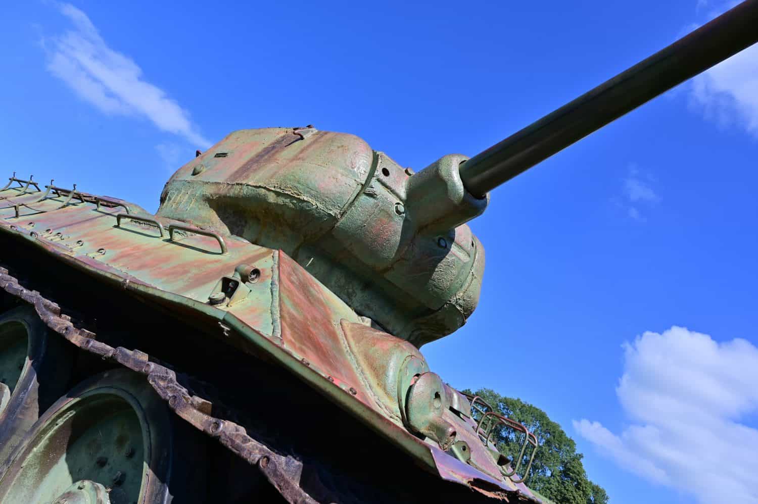A Russian tank in front of the village of “Mödlareuth” (Little Berlin) in Germany, separated for decades by the Iron Curtain. Mödlareuth is a village with 40 inhabitants.