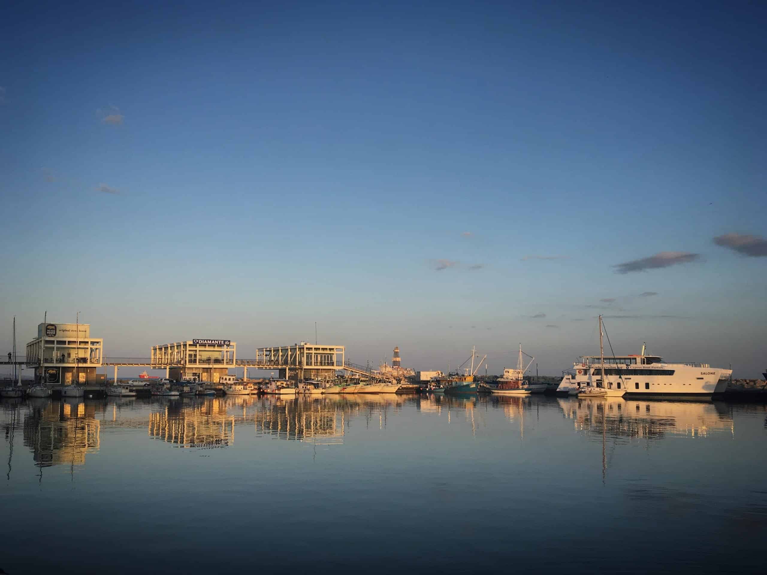 Limassol harbor at night, Cypr... by Sergei Gussev